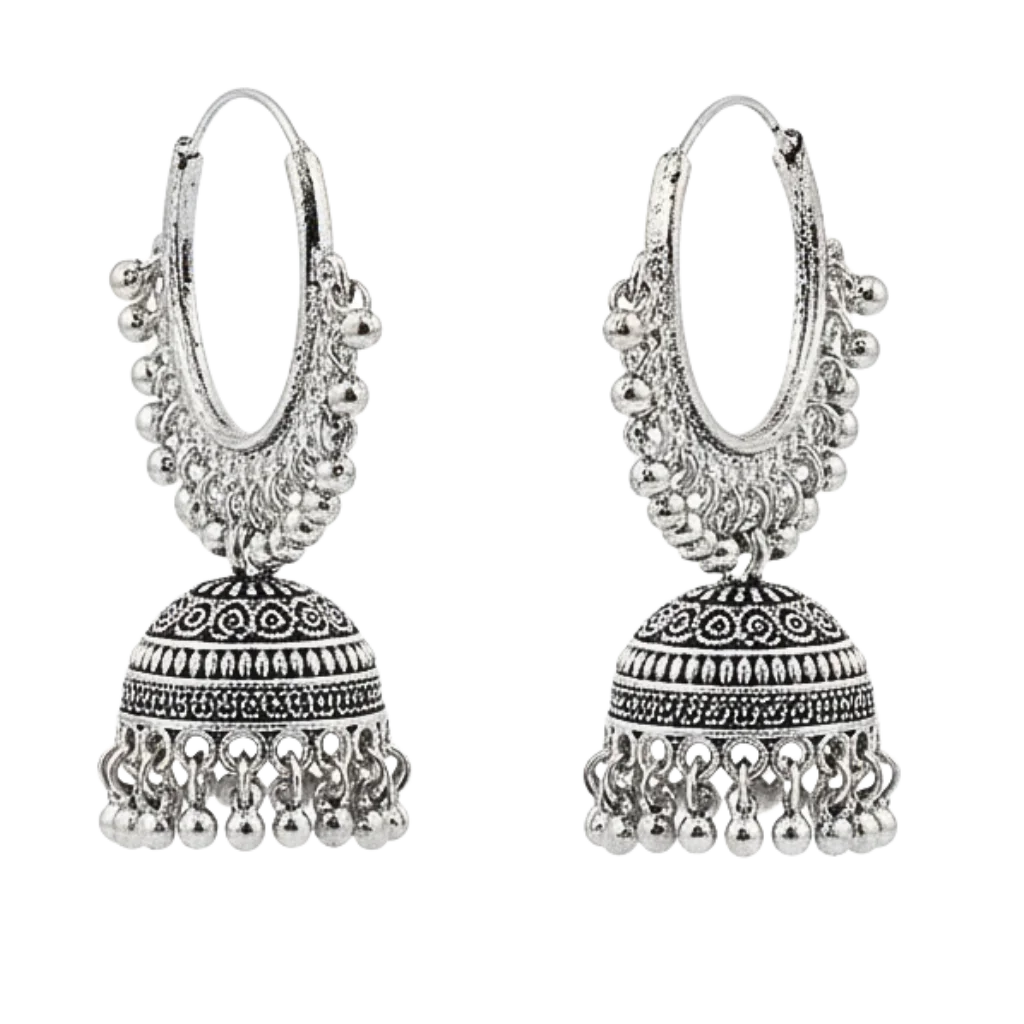 Oxidised Silver Jhumka
