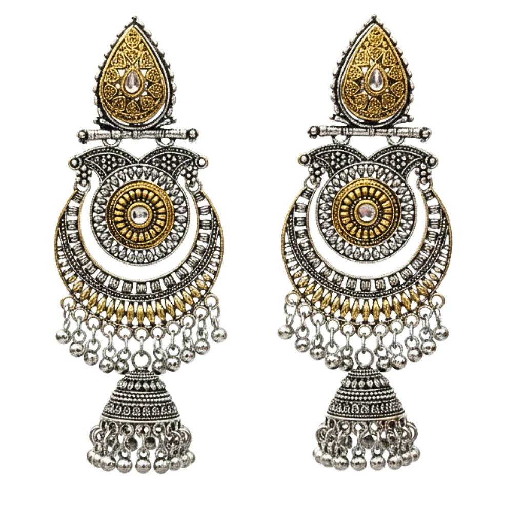 Oxidized Chandbali