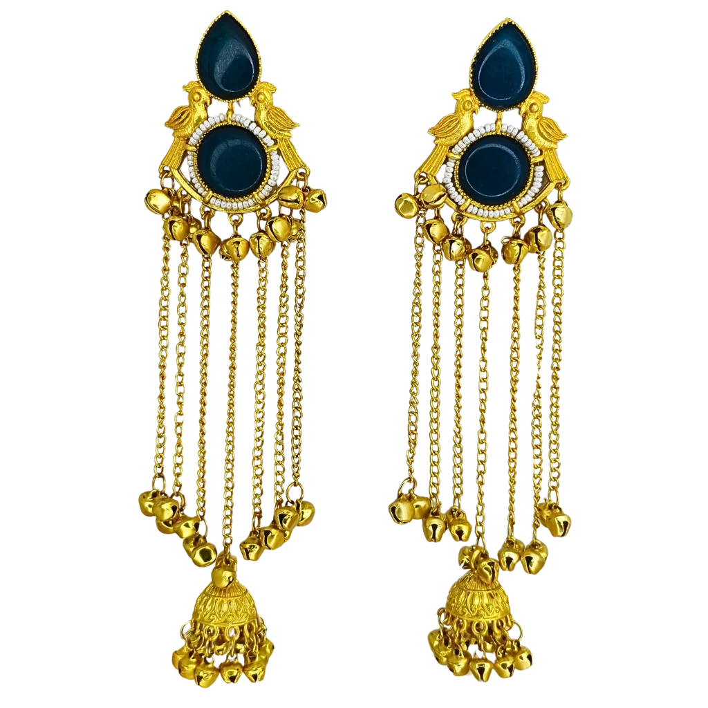 RoyalDark Green Long Earrings