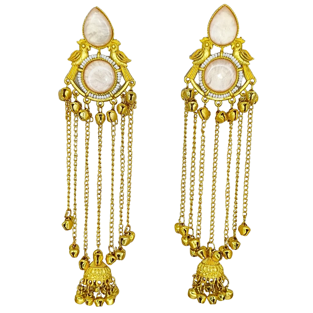 Royal White Long Earrings